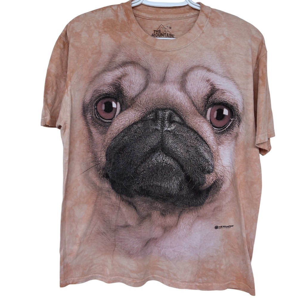 The‎ Mountain Pug AOP Graphic T Shirt Medium Brown Vincent Hie 2011 Tie Dye Dog